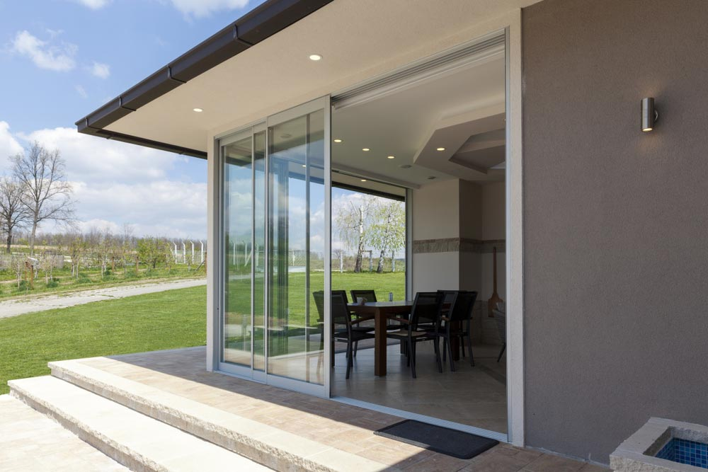 House With Glass Sliding Doors