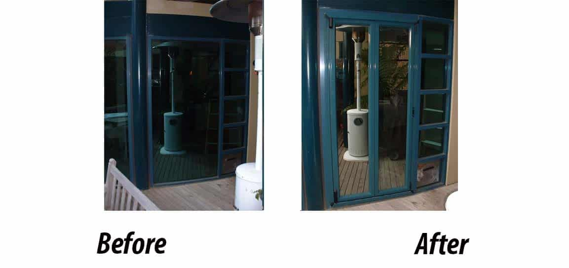 Aluminium bifold doors before and after in Melbourne