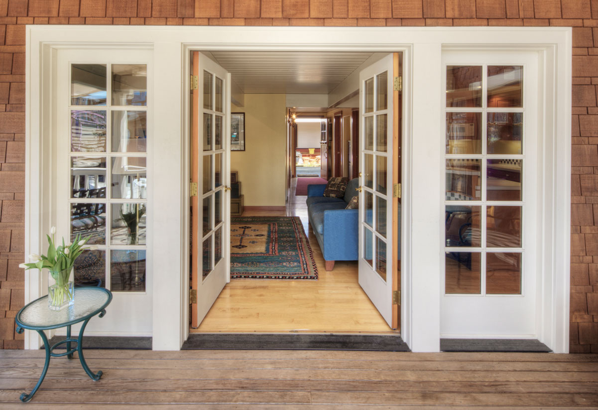 French Doors on Wooden Patio